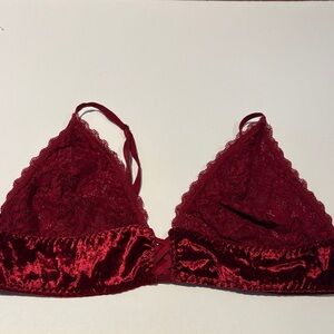 Luxurious Ella Lust Lace Bralette in Deep Red 3X. Whimsygoth.